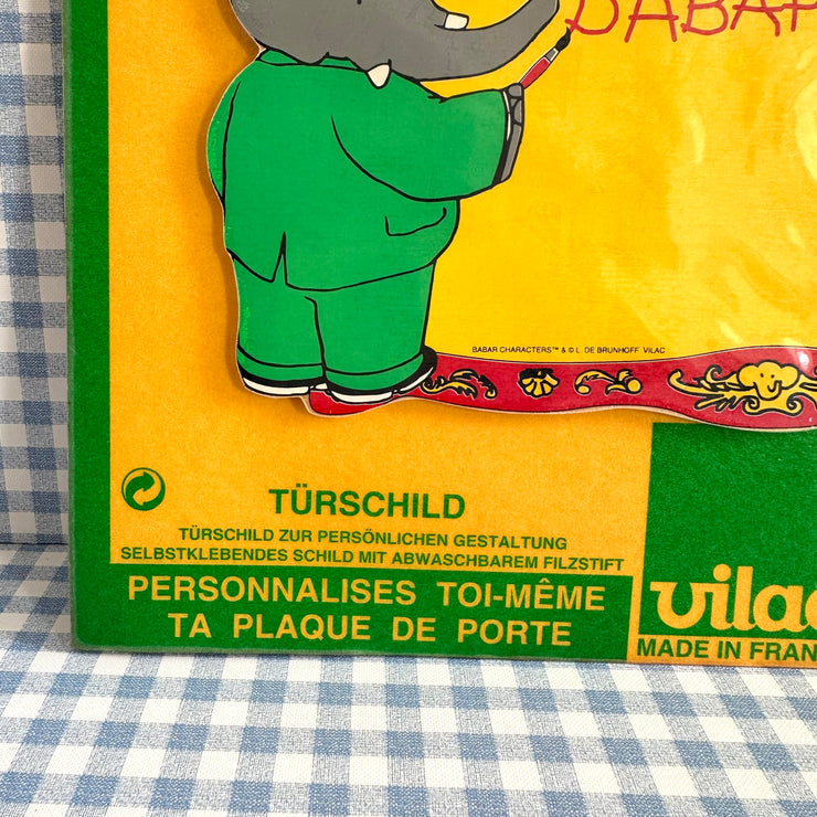 Plaque de porte Babar