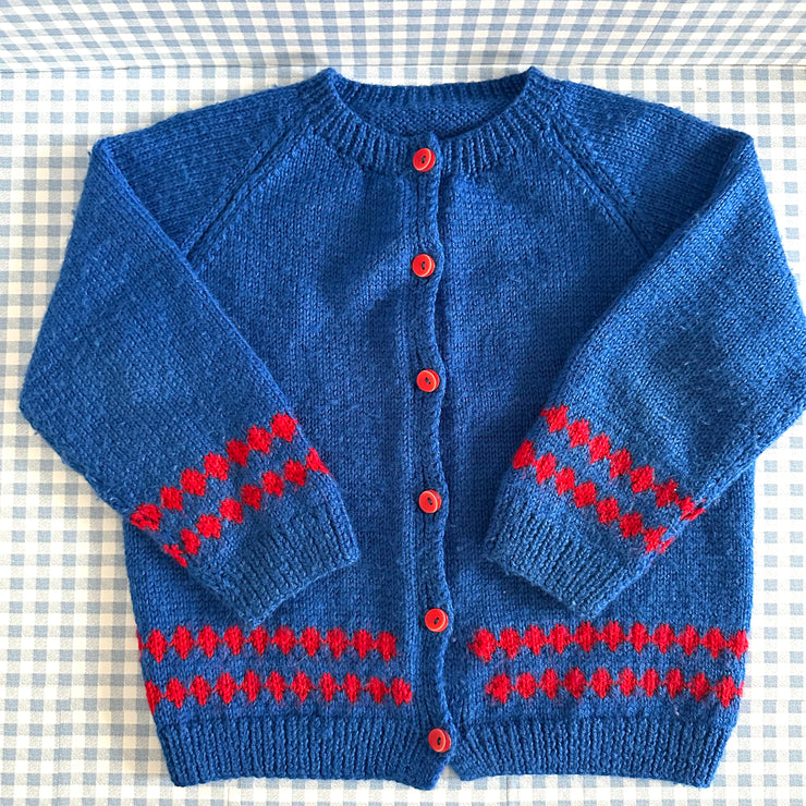 Gilet bleu et rouge 5 ans