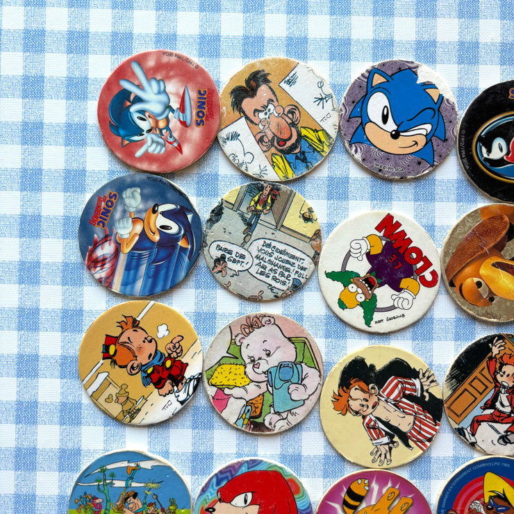 Lot pogs Sonic Spirou simpsons (...)