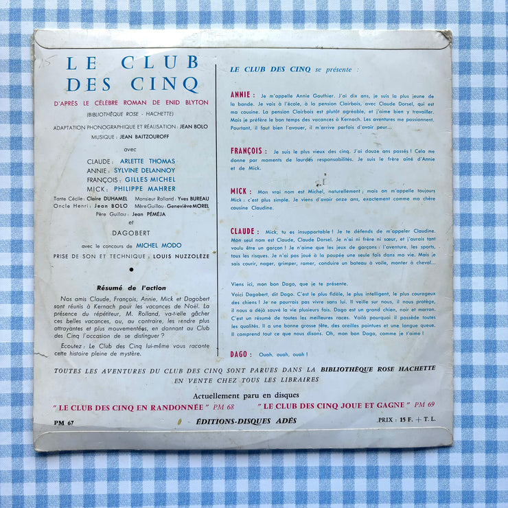 Disque Vinyle Le Club des cinq 33T