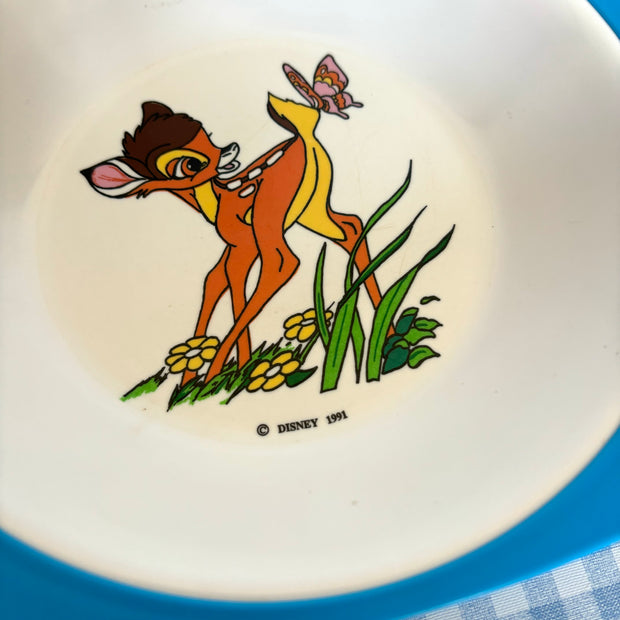 Assiette chauffante Bambi bleue