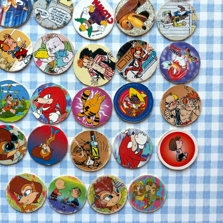 Lot pogs Sonic Spirou simpsons (...)