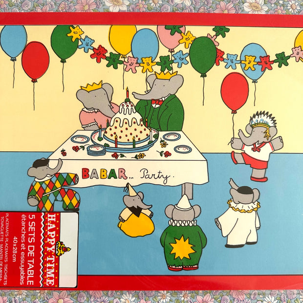 Lot de 5 sets de table Babar